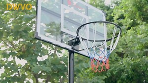 DWVO Basketball Hoop Outdoor 10 FT Adjustable, Portable Basketball Hoops for Outside, Upgrade Backboard and Iron Base with 4 Wheels, 4.4-10FT Height Basketball Hoop Goal System for Various Ages