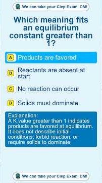 CLEP Chemistry Equilibrium Constants