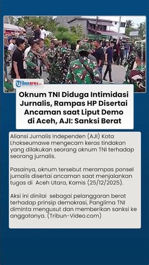 Oknum TNI Diduga Intimidasi Jurnalis, Rampas HP Disertai Ancaman saat Liput Demo di Aceh, AJI Murka