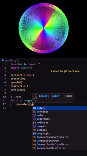 Enjoy Coding with Python Turtle 🐍✨ #coding #python #frontend #oualicode #programming