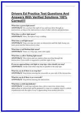 Drivers Ed Practice Test Questions And Answers With Verified Solutions 100 Correct 636x882