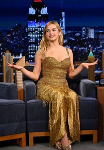 Addison Rae Champions Gold Tiered Gown for Late-Night TV Appearance • CelebMafia