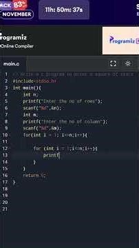 Write a program to print a square of stars#coding #shorts #ytshorts