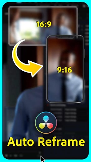DaVinci Resolve Smart Reframe Does It Automatically #shorts #tutorial