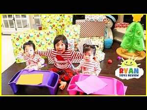 Christmas Morning 2017 Opening Presents with Ryan ToysReview - Videos For Kids