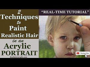 2 Techniques to Paint Realistic Hair in an Acrylic Portrait| REALISTIC PAINTING TUTORIAL|