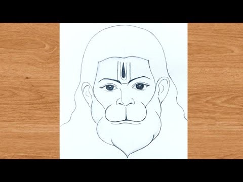 How to draw god hanuman ji face outline pencil drawing | hanuman jayanti | bajrangbali