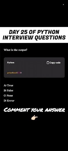 Day 25 | Python Interview prep | Tricky question #shorts #shortvideo #ytshorts #effectking #trending