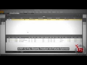 ERP 12 Fiş, Sipariş, İrsaliye Ve Fatura İşlemleri