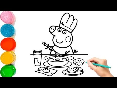 Peppa Pig Breakfast Drawing 🍳🥞 | Cute Cartoon Drawing for Kids#peppapigdrawing#peppapig #easydrawing