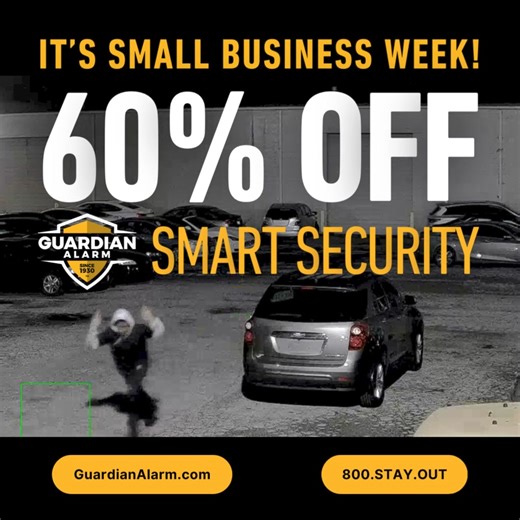 ‍ It's Small Business Week! How are you celebrating? Guardian Alarm is offering 60% off a new business security system. That's more than $600 in savings on the latest security tech - you can't beat that! 螺 But, don't wait... this offer only lasts until Friday. Head to our website today  utm.guru/business-solutions. | Guardian Alarm | Facebook