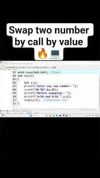 Swap two number by call by value 🔥💻 #fyt #coding #viral #popular#trending#viral #shortvideo #shorts