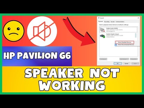 How to Fix Speaker Not working And No Sound Or Audio HP Pavilion G6