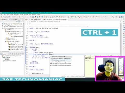Inline declaration in SAP ABAP 7.4 /7.5 ( Program and Package creation in Eclipse )