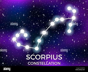 Scorpius constellation. Starry night sky. Zodiac sign. Cluster of stars and galaxies. Deep space. Vector illustration Stock Vector Image & Art - Alamy