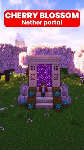 Cherry Blossom Nether Portal 🌸🔥 | Aesthetic Portal Build in Minecraft!