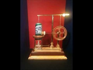 Wood and Brass Walking Beam Stirling Engine by Jim Larsen