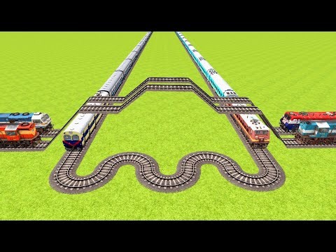 SIX CRAZY TRAINS VS MASTERPIECE OF SHARP LONG TURNS LIKE SNAKE OVER CROSSING ▶️ Train Simulator