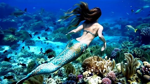 Mermaid, Fantasy, Mythical. Free Stock Video