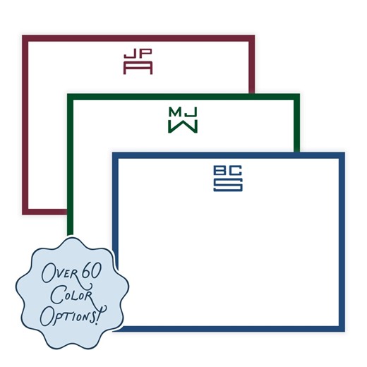 PRINTABLE Stationery for Men | Custom Note Cards for Guys | Monogram Stationery | Personalized Thank You Note Template | Multiple Colors - Etsy