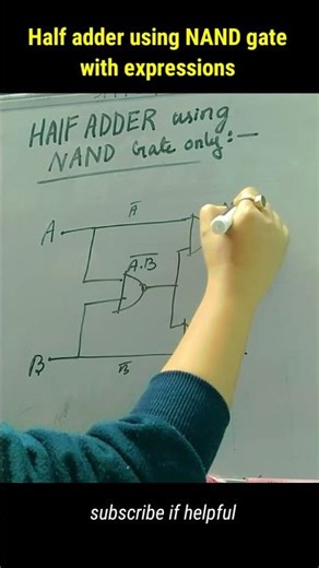 Half adder using NAND gate #digitalelectronics #electronics #education #youtubeshorts #shorts #jee
