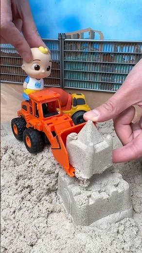 Can you build a sandcastle 🏰 with Toy Excavators? CoComelon Toys! #shorts