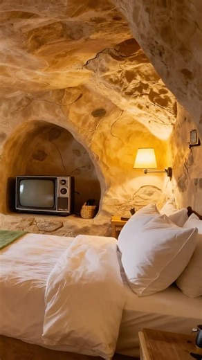 Hidden Cave Bedroom | Fireplace Glow & Snowy Window Cozy Vibes #relaxing