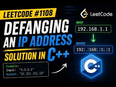 Defanging an IP Address | LeetCode #1108 | C++ | Super Easy