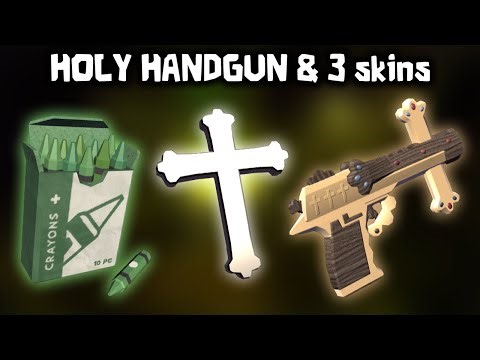 DOORS - Holy Handgun Showcase + 3 other Skins [ROBLOX]