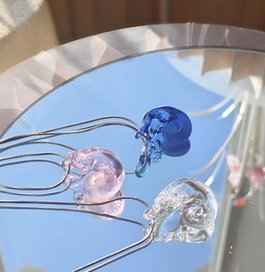 Lamp Work Jewelry | Glass Nautilus/shell Pendant Necklace — Blue, Pink, Clear - Etsy