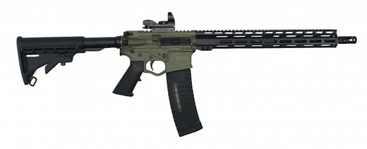 American Tactical Omni Hybrid 16" 5.56 Nato AR-15 Rifle Package, 15" M-LOK Handguard, 60 Round Magazine, Red/Green Reflex Sight - Battlefield Green