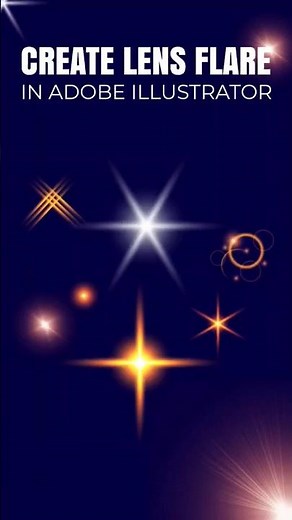 Adobe Illustrator Tutorial 🎨 Lens flare ✨ #shorts #youtubeshorts