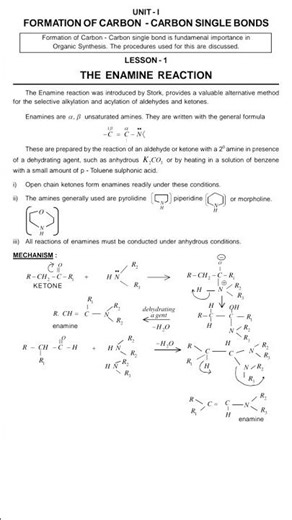 Enamine and unpolung reactions