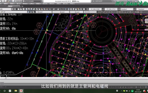 《美国雨鸟公司园林自动灌溉系统CAD设计课程 – 第四集》