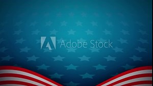 4K USA Background. Blue star pattern background with red and white stripes. America animated wallpaper