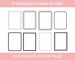 Rectangle Borders SVG PNG Wedding Invitation Frames Clipart, Invite Card Making & Labels SVG, Digital Borders Png, Cut Files Svg Jpg Dxf Eps - Etsy