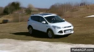 Ford Kuga/Escape 4x4 offroad test on a ski slope on Make a GIF