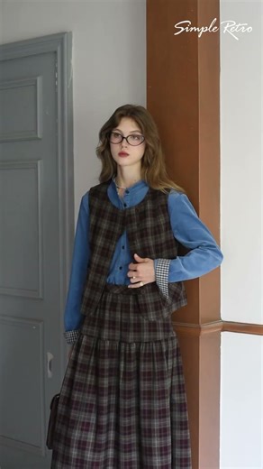 Simple Retro | kelly Vintage plaid suit | 2025 A/W
