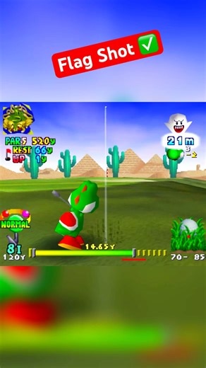 One of the more rarer shots in Mario Golf 64 #mariogolf #yoshi #nintendo64