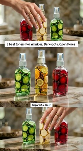 Top 3 DIY Skin Toners for Open Pores, Wrinkles & Dark Spots 🌿✨ These powerful homemade toners are packed with natural ingredients to tighten pores, smooth fine lines & fade dark spots — without harsh chemicals! all Remedies in one place link in bio🖇️#skincaretips #healthyskinsolution #AntiAging #fyppppppppppppppppppppppppppppp