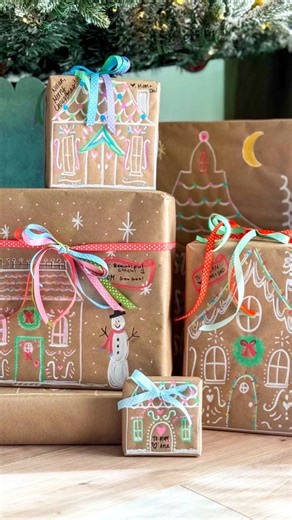 My gingerbread wrapping paper is one of my all time favorite Christmas traditions! I’ve started saving one or two of my creations each year so I can eventually create a little gift wrap gallery wall! 🥰 Comment GIFT and I’ll send the details on the materials I used to create these! . . . #christmasdecor #christmas #christmasdiy #diychristmas #easycrafts #christmascrafts #giftwrap #holidayseason #gifting #giftideas #christmasgifts #wrappingpaper #wrappingpresents #christmasinspo | Ana at Sunrise 