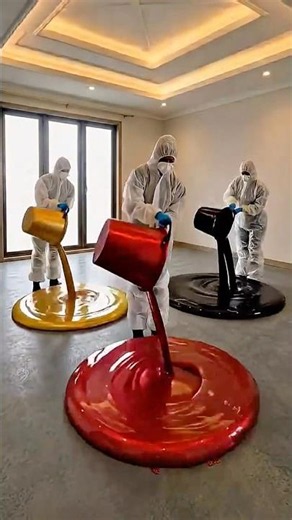 Watch This Colorful Epoxy Floor Transform Into Pure Luxury!😱 #Shorts #interiordesign