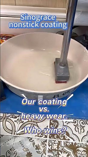 Abrasion test of cream teflon coating #nonstickcoating #tefloncoatings #ptfecoating