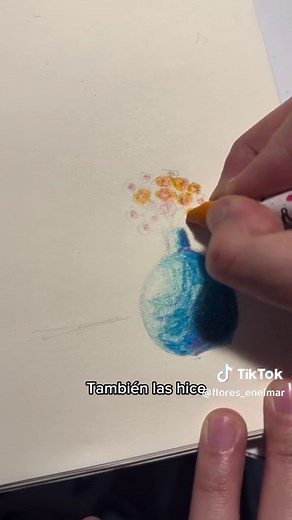 ¿Cómo dibujar con crayolas?🖍️ ¿a ustedes les gustaba dibujar con ese material?🌸 IG: flores_enelmar🌊 #dibujo #crayonesdecolor #tiktokaprende #ilustracion #arte