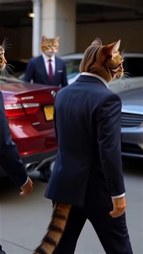 Business #zoomcat #uselessmeetings #zoomnews class cats heading to the office after the meeting