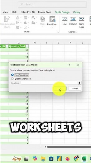 How to create a pivot table from a data model multiple datasets combined - #shorts #excel