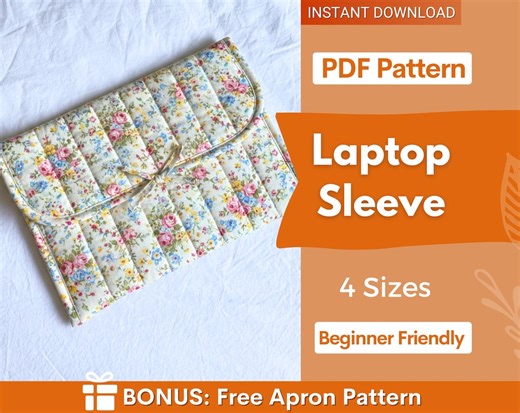 Quilted Laptop Sleeve Sewing Pattern | Beginner Bag Pattern | Laptop Case, Laptop Sleeve Pattern, Laptop Case Pattern, Laptop Bag Pattern - Etsy Australia