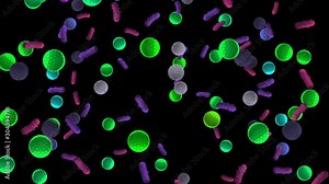 Animated Germs Bacteria Virus Floating around Video Clip with transparent background Alpha Channel UHD 4K Full HD resolution