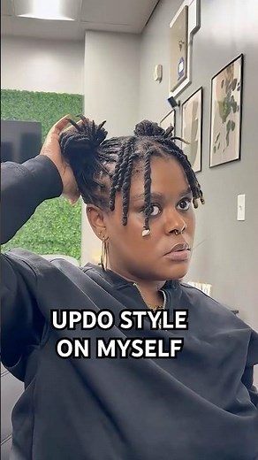 Updo style on short locs - the other one fell apart 😩