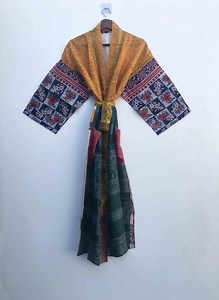 Silk Sari Kimono Robe: Floral Boho Loungewear # 32 - Etsy